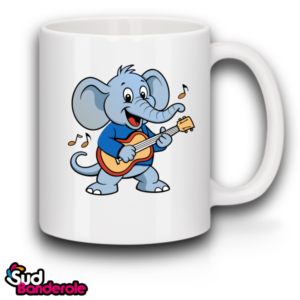 éléphant avec une guitare