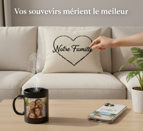 Objets personnalisés à Montpellier : mugs, coussins, sacs, coques de téléphone et supports imprimés par Sudbanderole