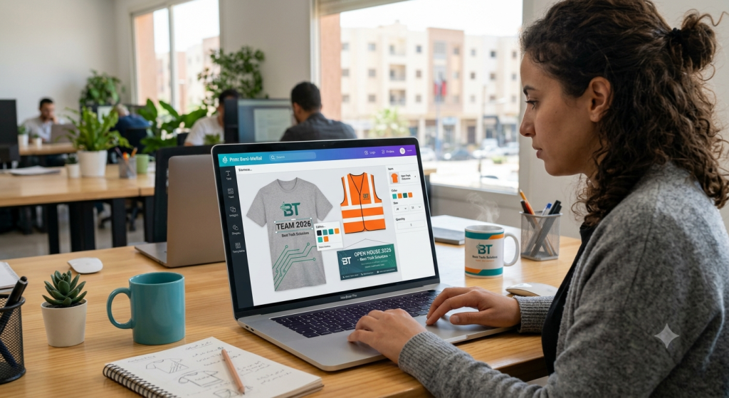 Création de design en ligne pour textile, banderole et objets personnalisés